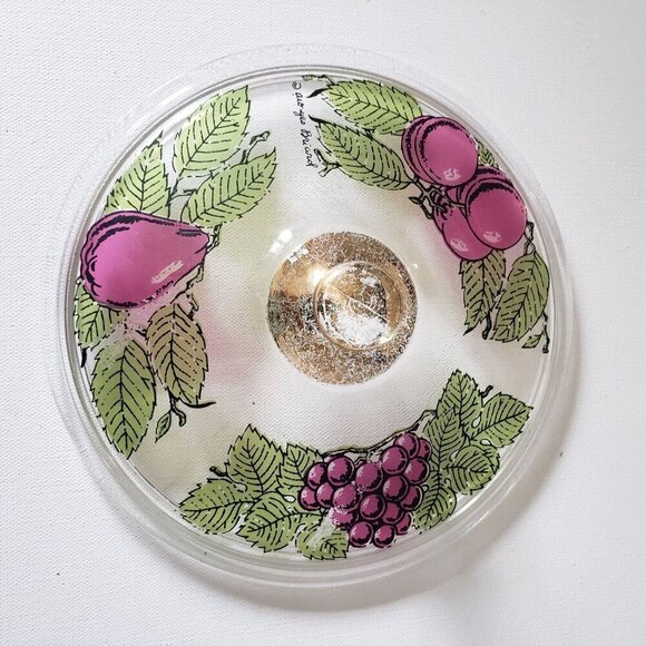 Anchor Hocking 2QT Covered Casserole MCM Georges Briard Gold  Fruit Rustic Retro - Picture 7 of 10